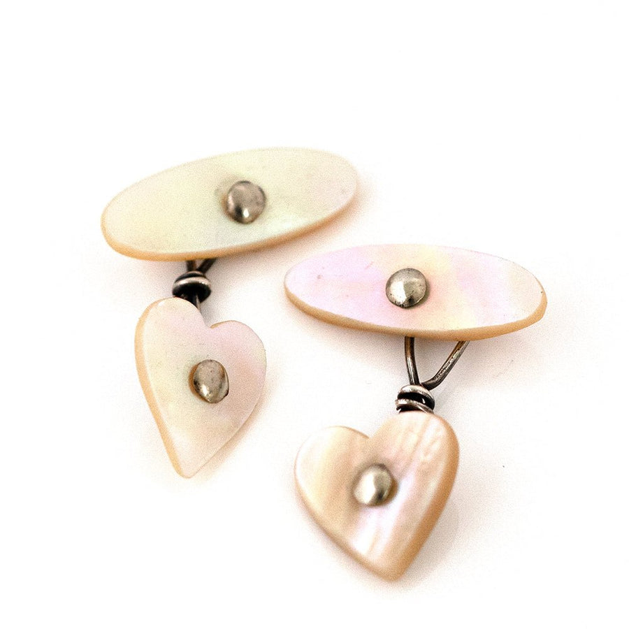 Antique Mother of Pearl Silver Cufflinks