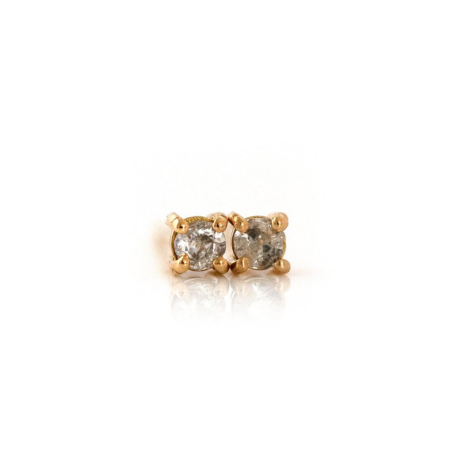 Pendientes Antiguos Victorianos de Oro de 18k con Diamantes de 0.12ct