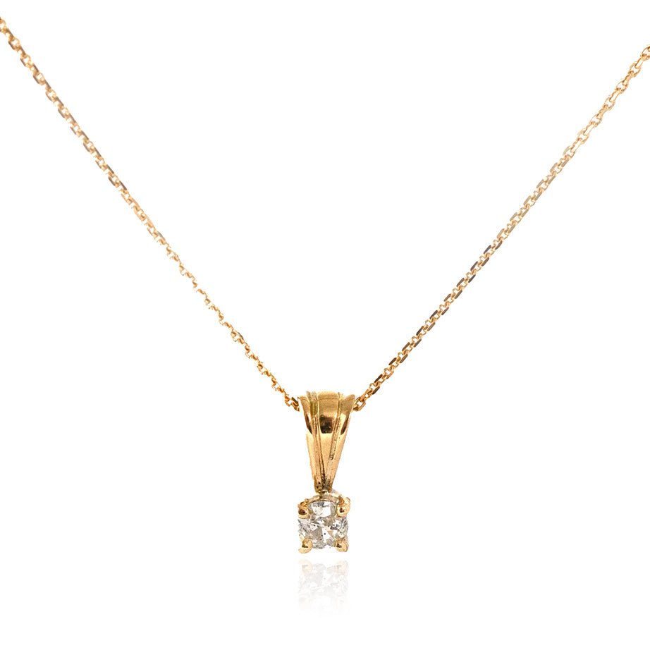 Antiguo collar victoriano de oro de 18 quilates con diamante de 0,15 ct