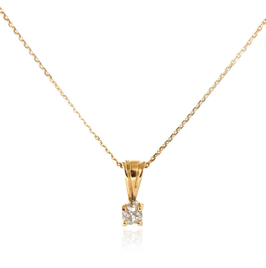 Antique Victorian 0.15ct Diamond 18ct Gold Necklace