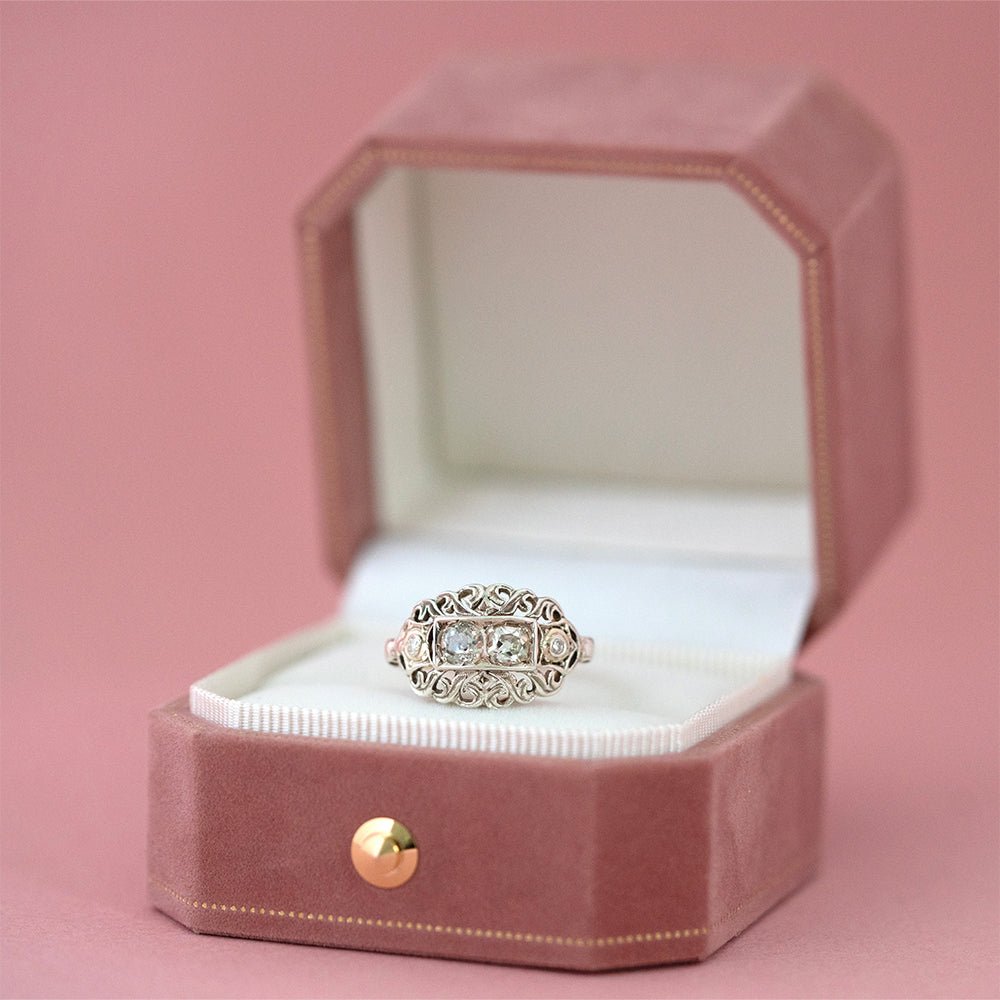 Victorian 0.70 Carat Old European and Old Mine Cut Diamond 14K Gold Antique Engagement Ring, view 2