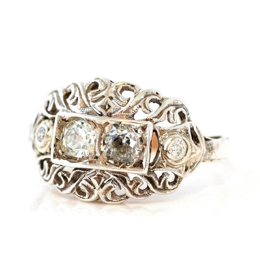Antique Victorian 0.70ct Diamond 14ct Gold Ring