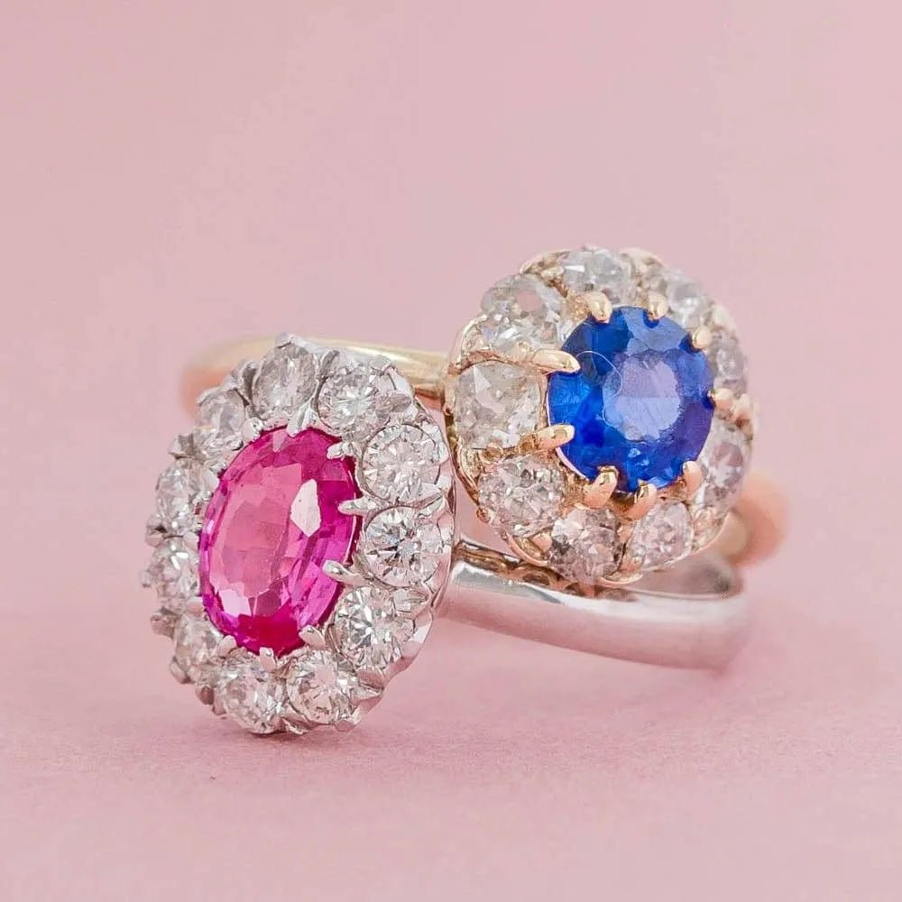 Anillo antiguo victoriano de zafiro de 0.85ct con diamantes de talla antigua, view 16
