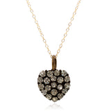 Antique Victorian 1880s Paste Heart Necklace