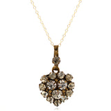 Antique Victorian 1880s Paste Heart Necklace