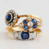 Antique Victorian 18ct Gold Sapphire Diamond Ring