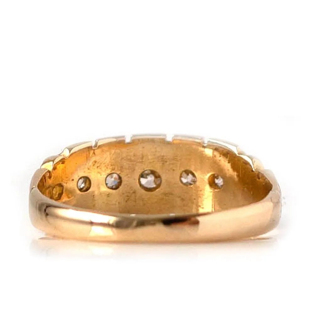 Anillo de oro amarillo de 18 quilates con diamantes victoriano antiguo, view 6