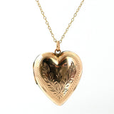 Antique Victorian 9ct Gold Heart Locket Necklace