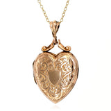 Antique Victorian 9ct Gold Heart Locket Necklace