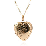 Antique Victorian 9ct Gold Heart Locket Necklace