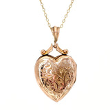 Antique Victorian 9ct Gold Heart Locket Necklace