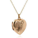 Antique Victorian 9ct Gold Heart Locket Necklace