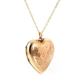 Antique Victorian 9ct Gold Heart Locket Necklace