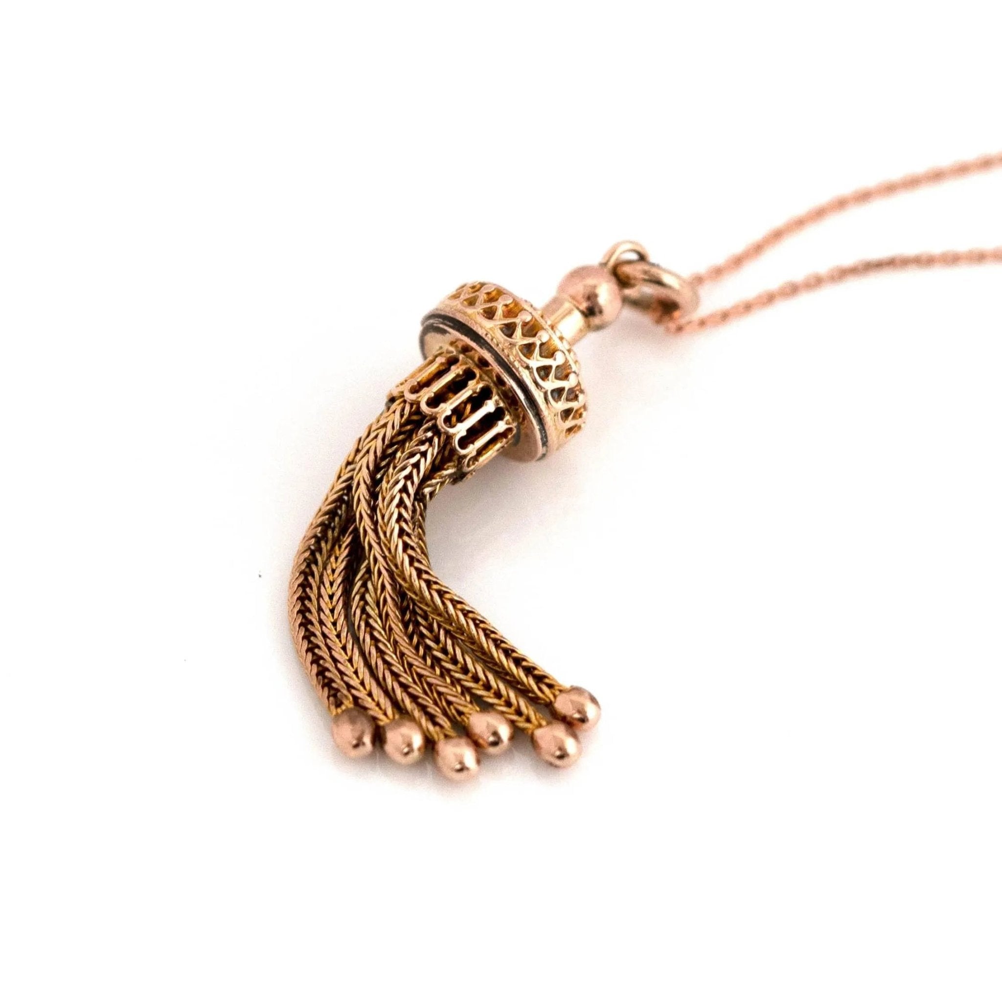 Antique Victorian 9ct Gold Tassel Necklace, view 6