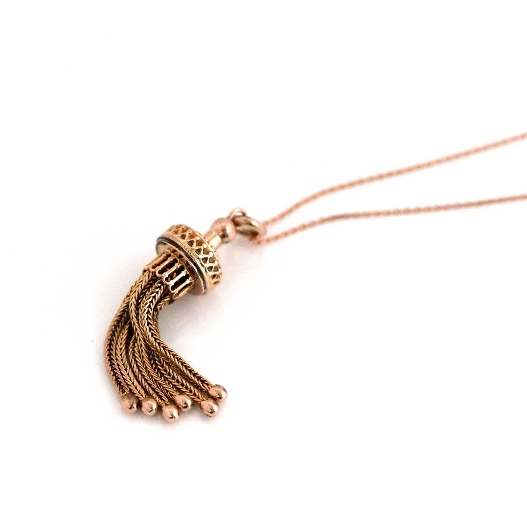 Antique Victorian 9ct Gold Tassel Necklace, view 5