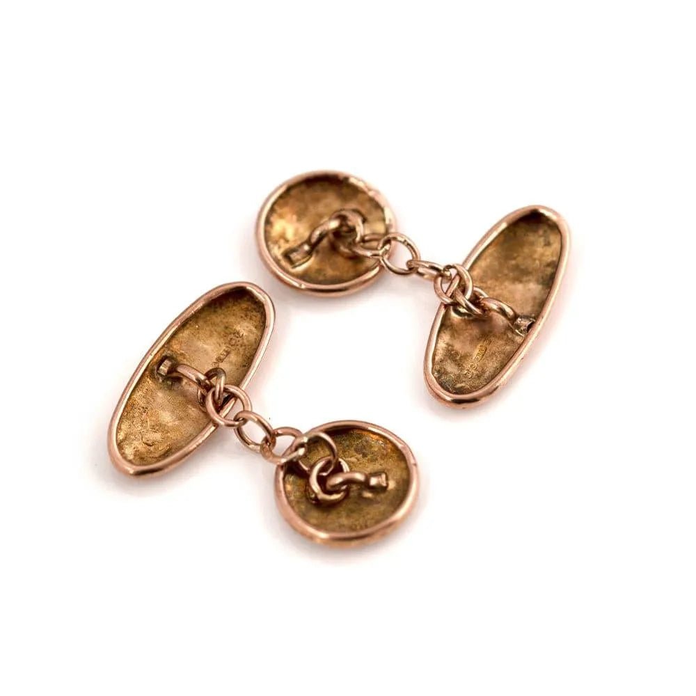 Antique Victorian 9ct Rose Gold Engraved Cufflinks, view 2