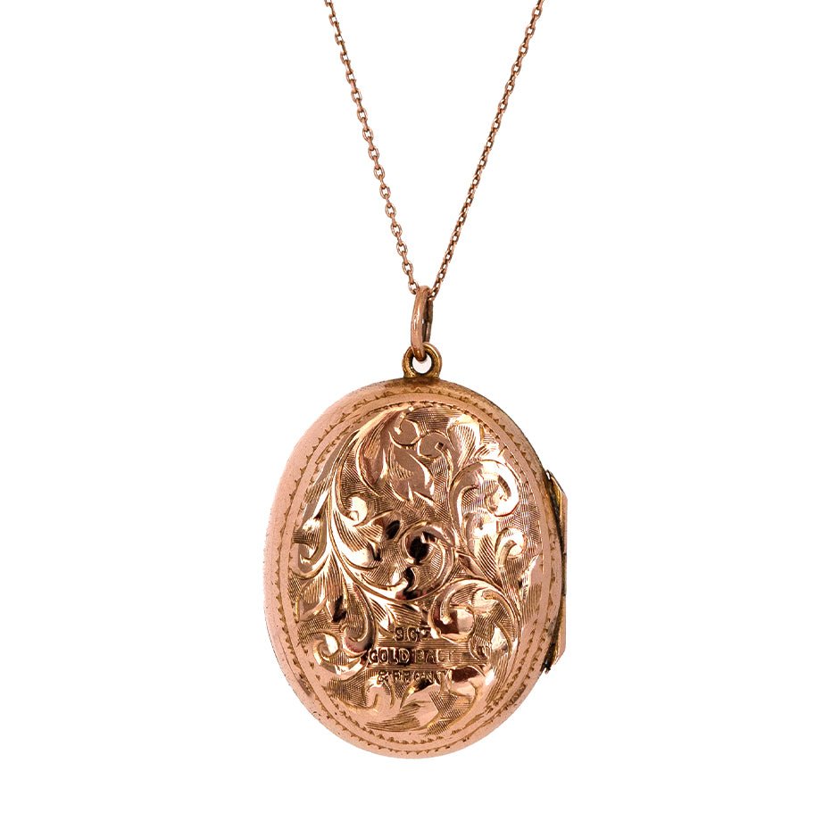 Antiguo Collar Guardapelo Victoriano de Oro Rosa de 9 quilates, view 4
