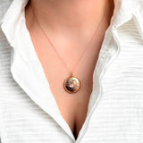 Antique Victorian 9ct Rose Gold Round Locket Necklace