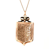Antique Victorian 9ct Rose Gold Shield Locket Necklace