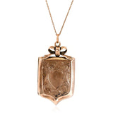 Antique Victorian 9ct Rose Gold Shield Locket Necklace
