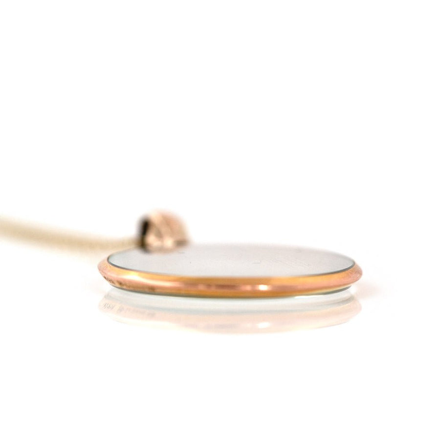 Antique Victorian c.1900s 9ct Gold Glass Locket Necklace