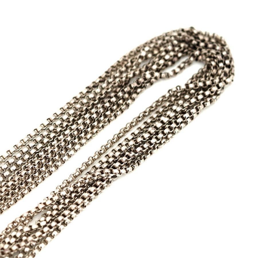 Antique Victorian Coral Silver Chain Wrap Bracelet