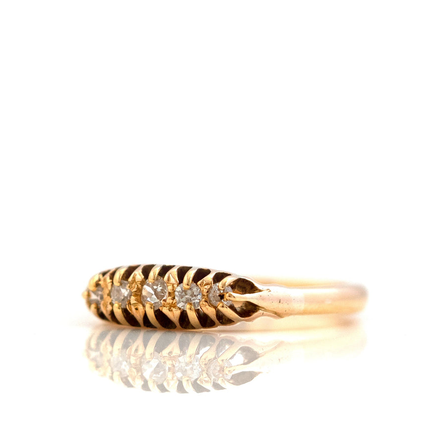 Antique Victorian Diamond Five Stone 18ct Gold Ring