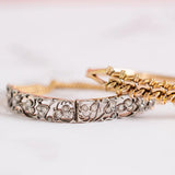 Antique Victorian Diamond Flower 15ct Gold Bracelet