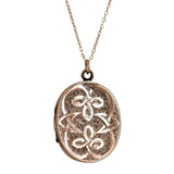 Antique Victorian Engraved 9ct Yellow Gold Locket Necklace