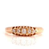 Antique Victorian Five Stone Diamond 18ct Gold Ring