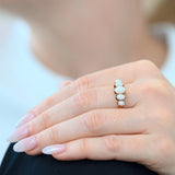 Antique Victorian Five - Stone Opal Ring 18ct Gold Ring