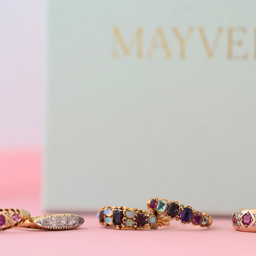 Antique Victorian Garnet & Opal 15ct Gold Ring