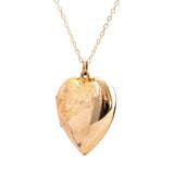 Antique Victorian Heart 9ct Yellow Gold Locket Necklace