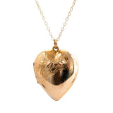 Antique Victorian Heart 9ct Yellow Gold Locket Necklace
