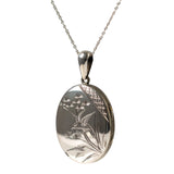 Antique Victorian Japonisme Silver Bird Locket Necklace