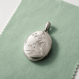 Antique Victorian Japonisme Silver Bird Locket Necklace