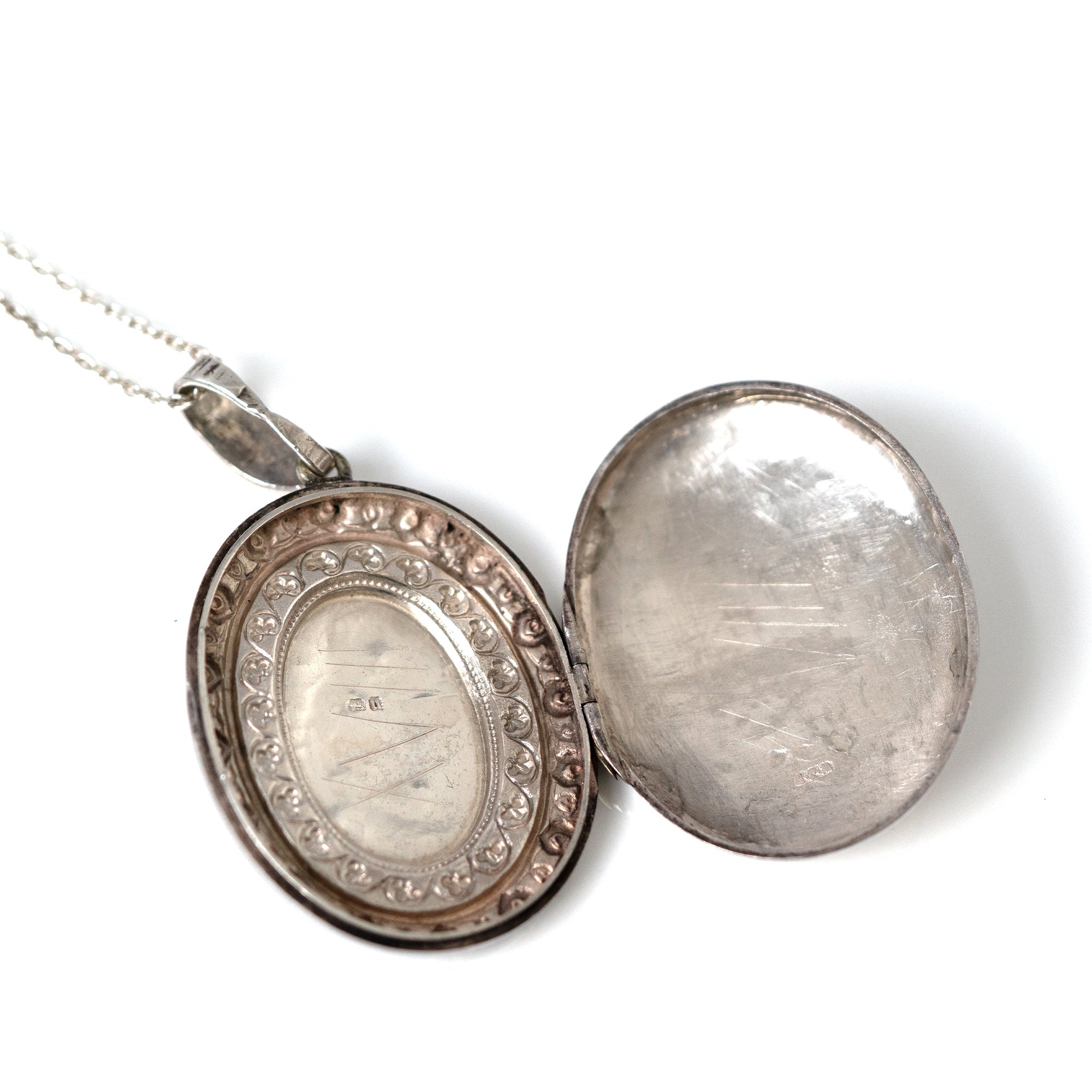 Victorian 1894 Japonisme Engraved Sterling Silver Antique Locket, view 6