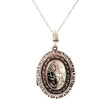 Antique Victorian Japonisme Silver Locket Necklace