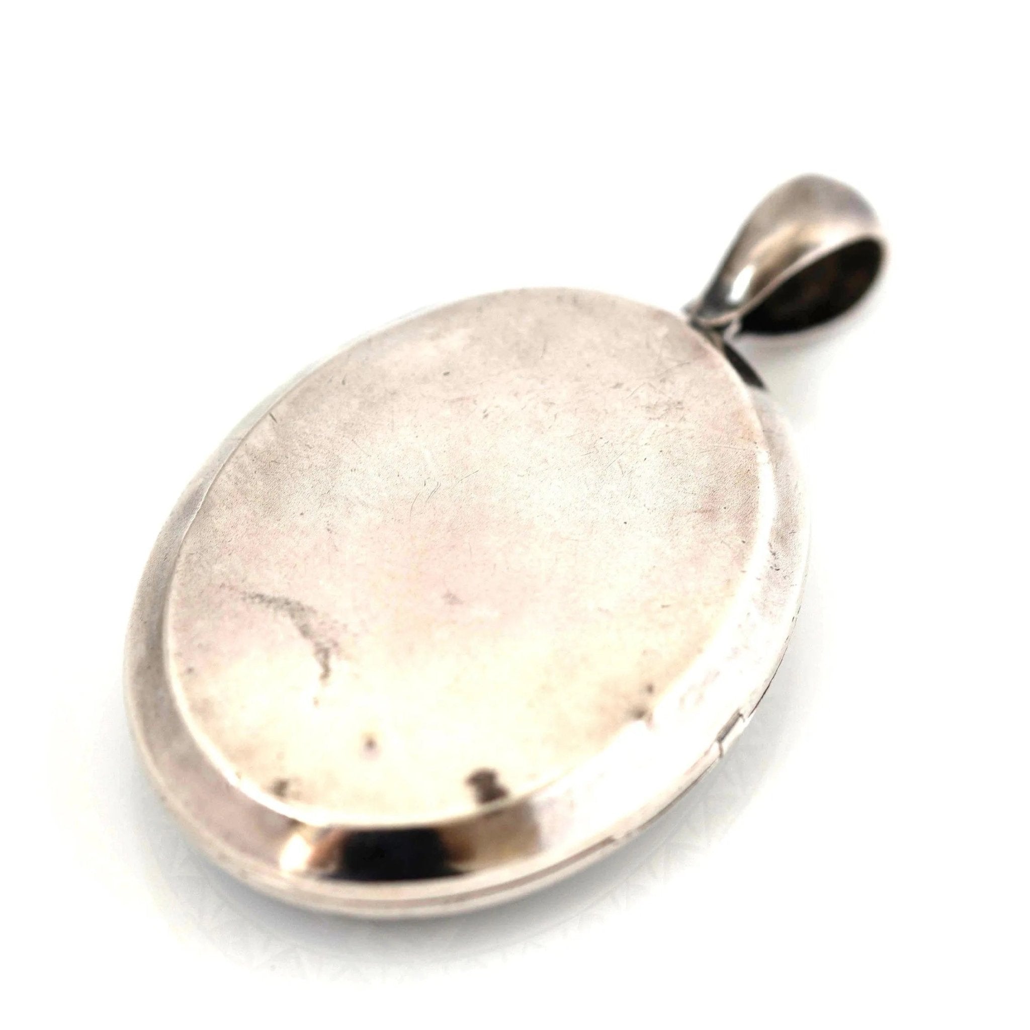 Antique Victorian Large Silver Oval Locket, view 6