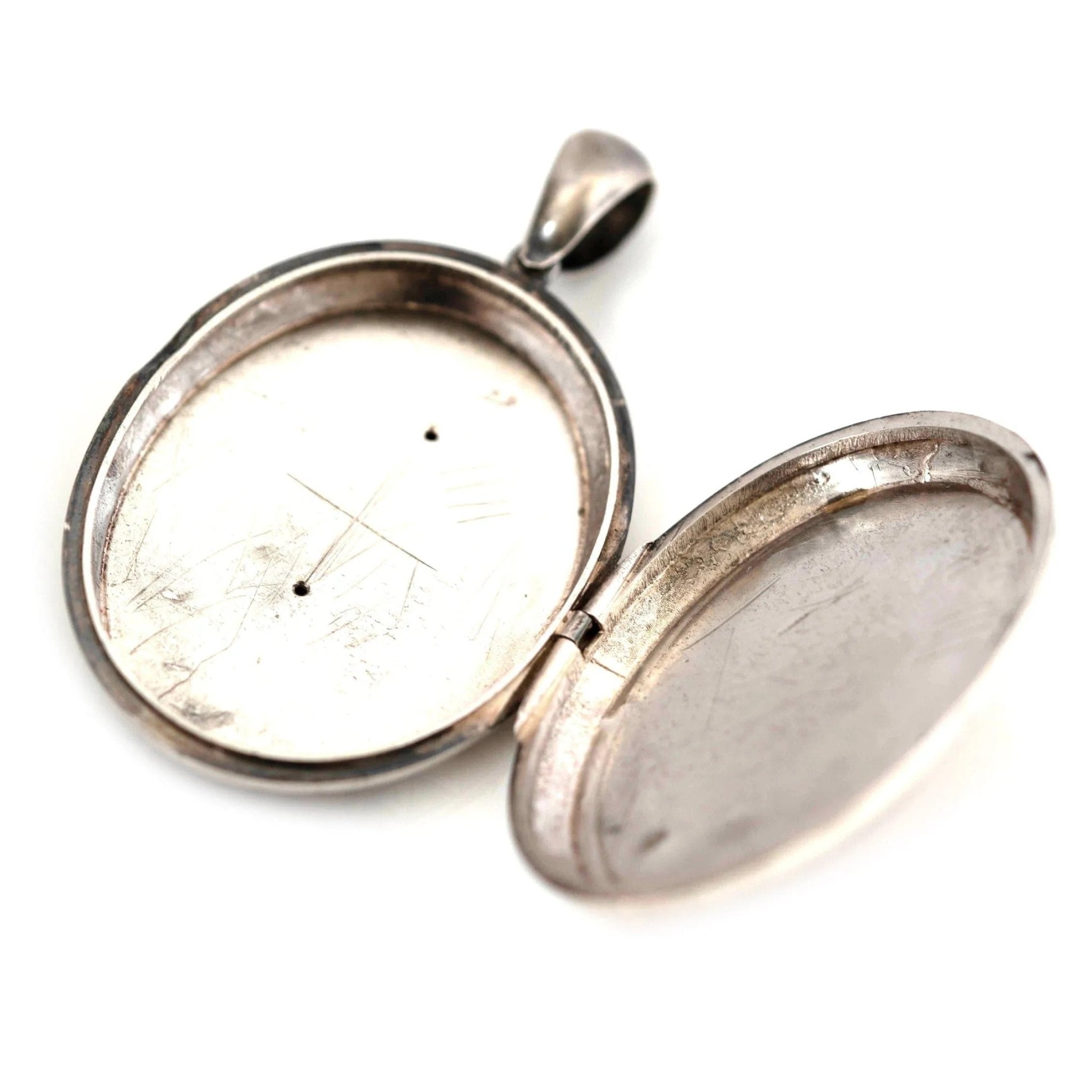 Antique Victorian Large Silver Oval Locket, view 3
