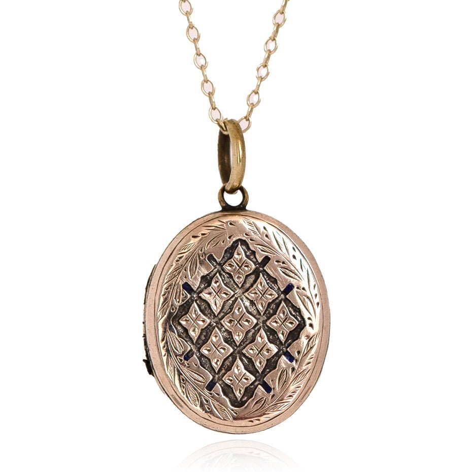 Antiguo Collar Victoriano de Locket de Oro Amarillo de 9ct con Pelo de Duelo