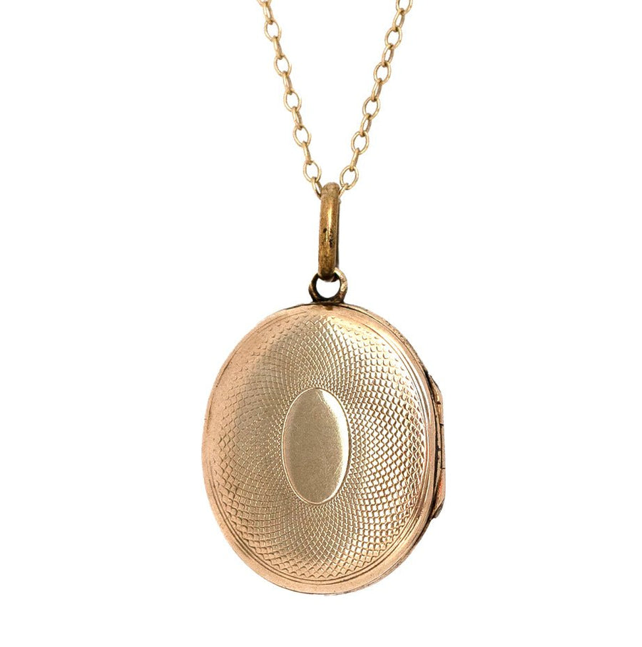 Antique Victorian Mourning Hair 9ct Yellow Gold Locket Necklace