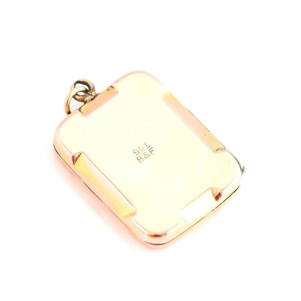 Antique Victorian Rectangular 9ct Yellow Gold Locket Necklace, view 6