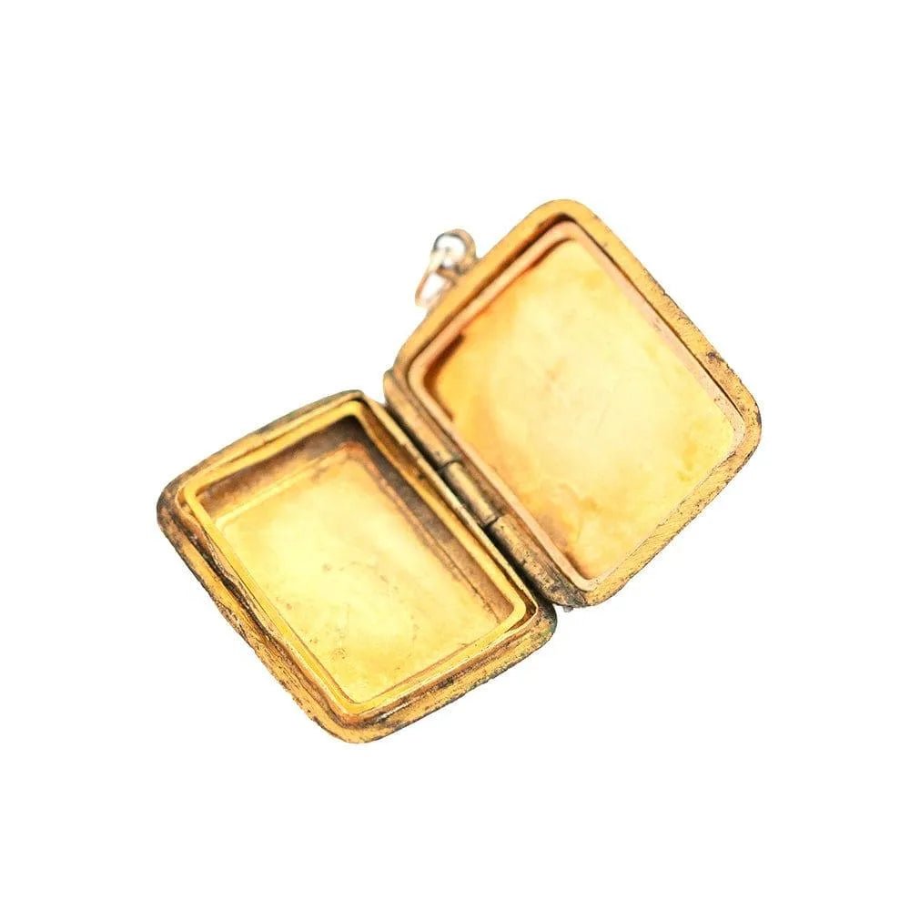 Antique Victorian Rectangular 9ct Yellow Gold Locket Necklace, view 4