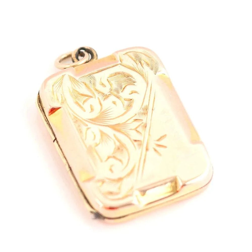 Antique Victorian Rectangular 9ct Yellow Gold Locket Necklace, view 5
