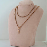 Antique Victorian Rolled Gold Long Guard Chain Necklace