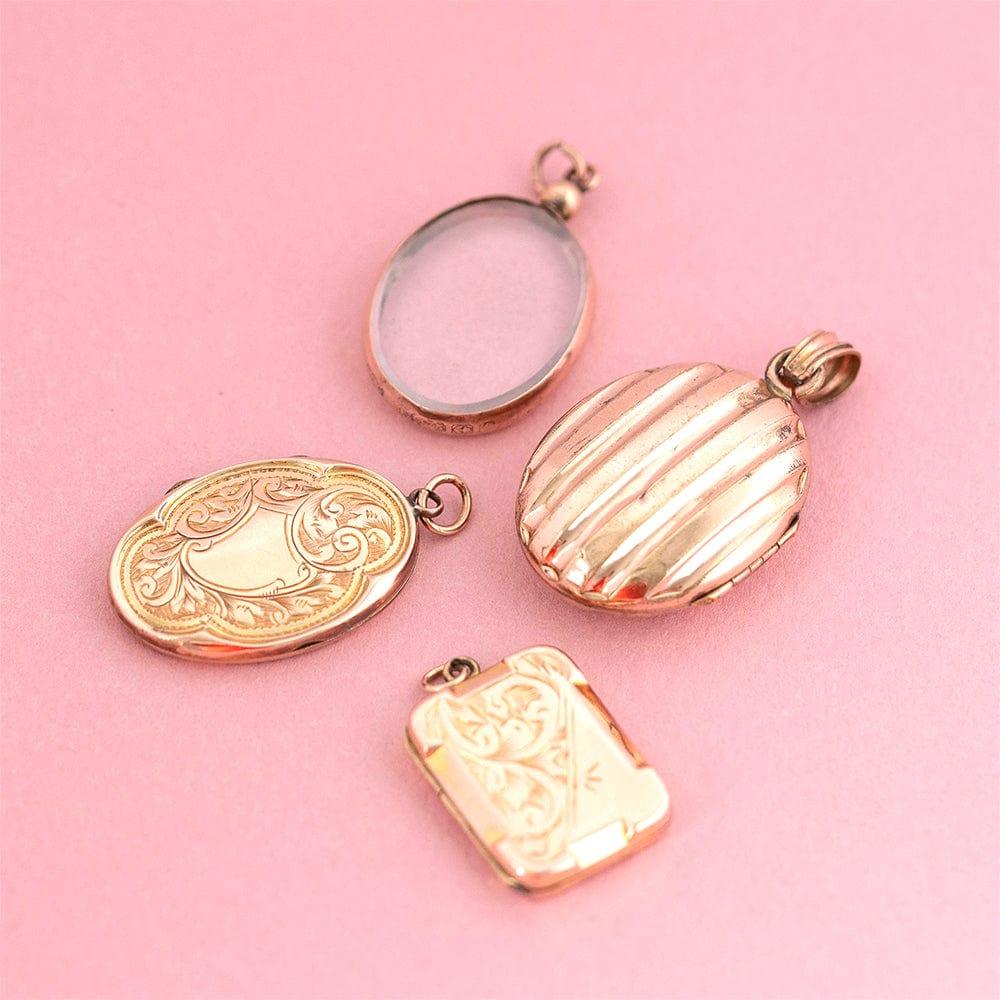 Antique Victorian Rolled Gold Oval Locket Necklace, view 4