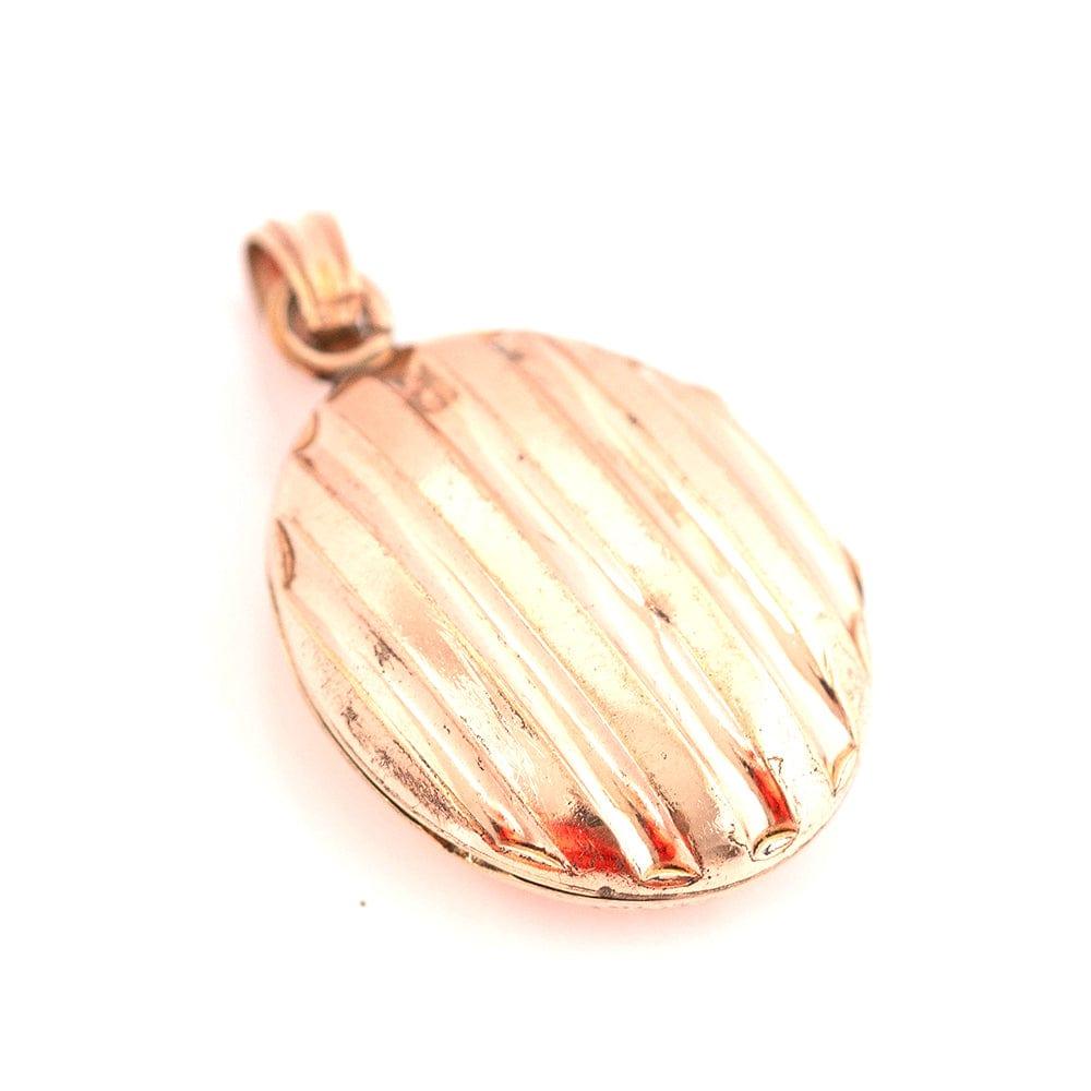 Antique Victorian Rolled Gold Oval Locket Necklace, view 6