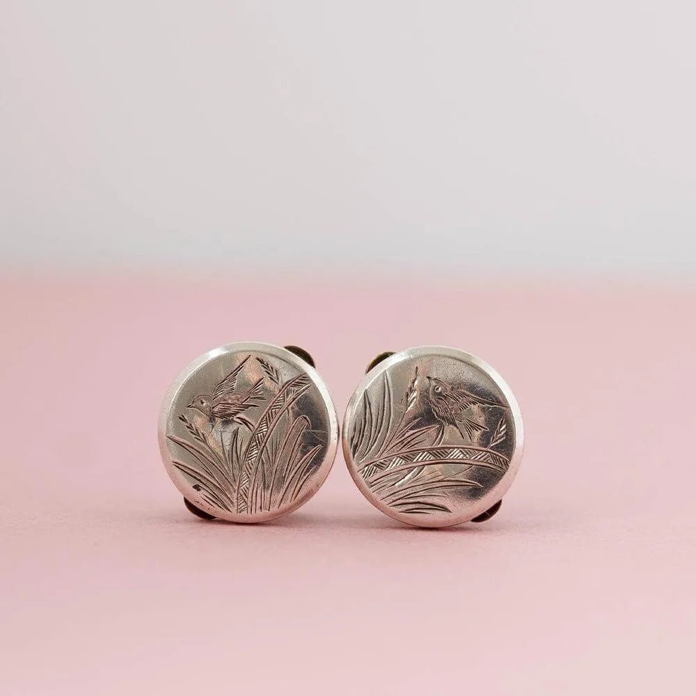 Antique Victorian Silver Bachelor Buttons, view 2