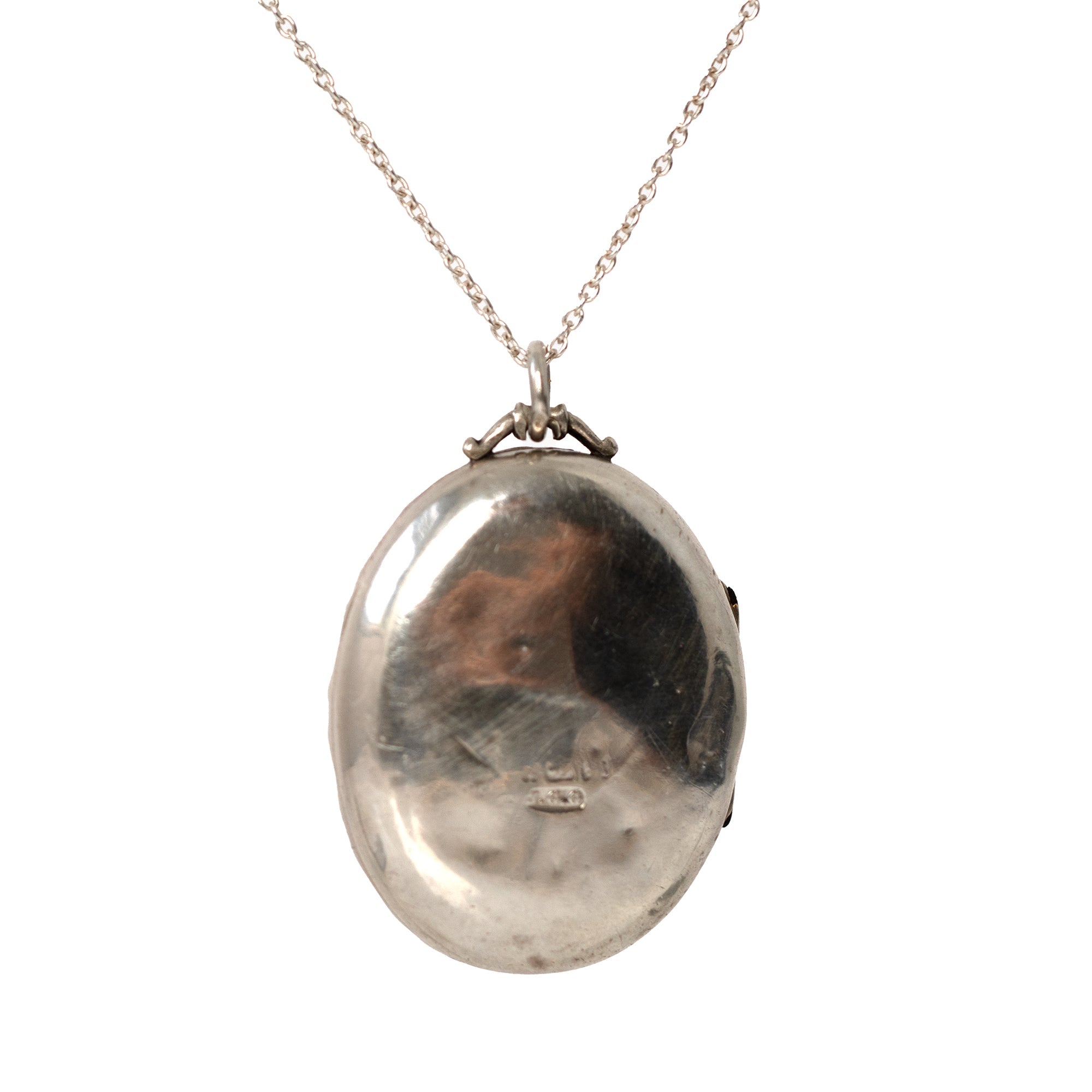 Antique Victorian Silver Locket Necklace, view 4